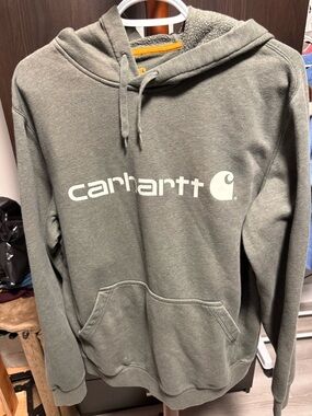 Carhartt Olive Green Logo Pullover Hoodie